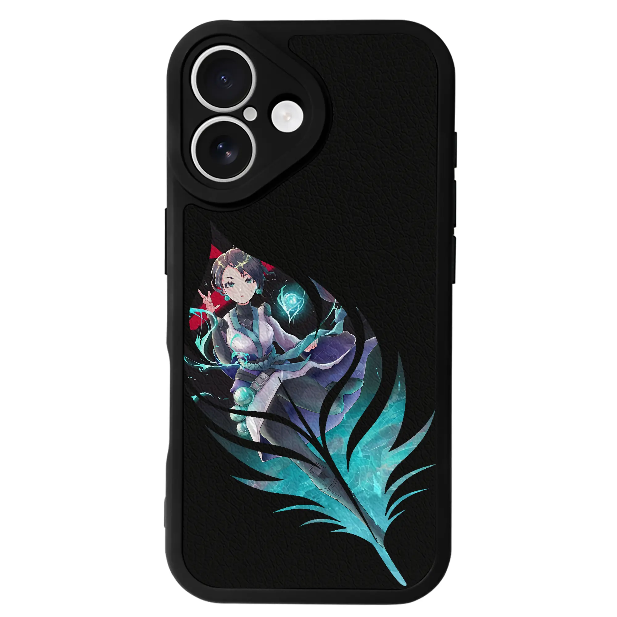 VALORANT グッズ,セージ - IPhone 16シリーズ対応 ・ シリコンスマホケース ・ レザー調 ・ 高精度フィット ・ 耐衝撃 ・ ワイヤレス充電対応 ・ 精密カット